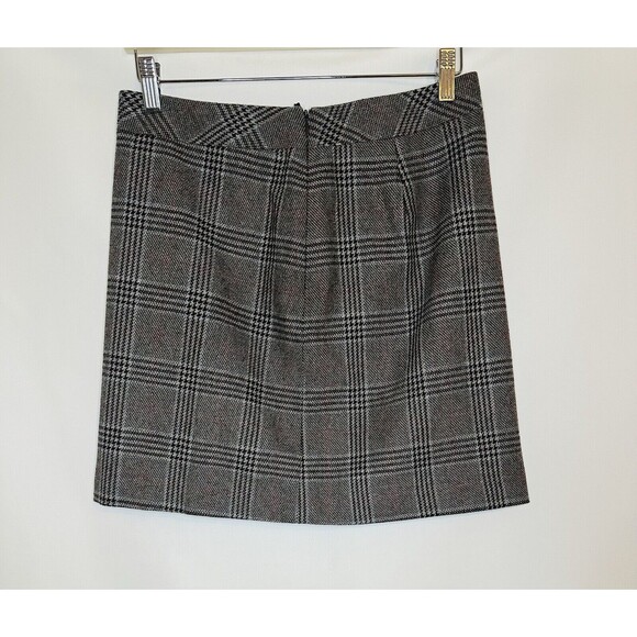 MEXX Wool Blend Brown Plaid Preppy‎ Y2K Mini Skirt SIZE 10 - Picture 2 of 9